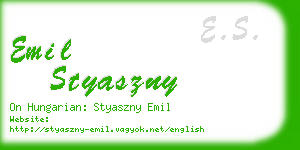 emil styaszny business card